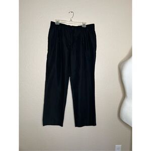 Vintage pleated black casual pants - size 36 x 30